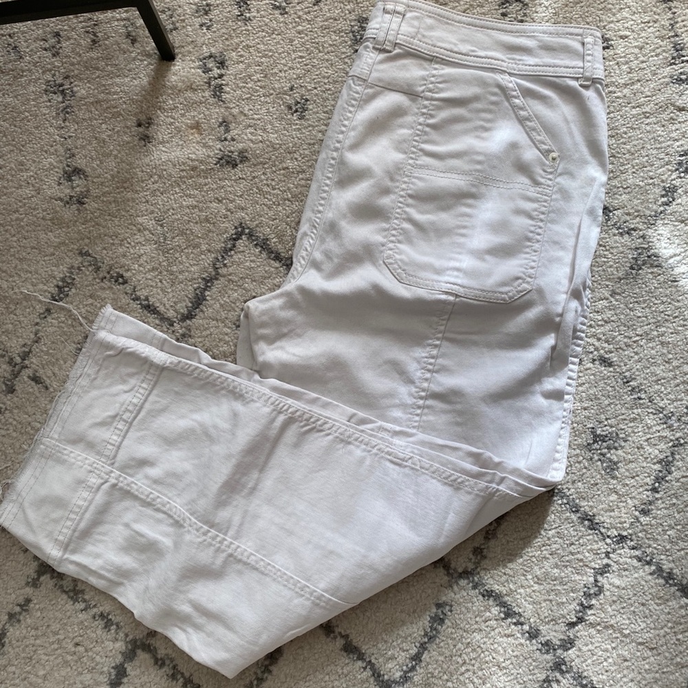 Anthropologie White Utility Pants